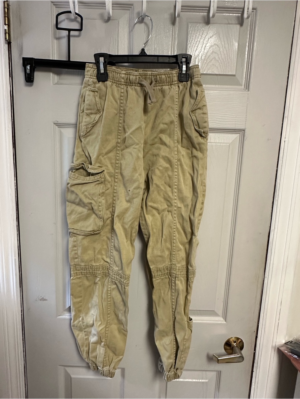 Kids Casual Utility Cargo Jogger Pants - Khaki
